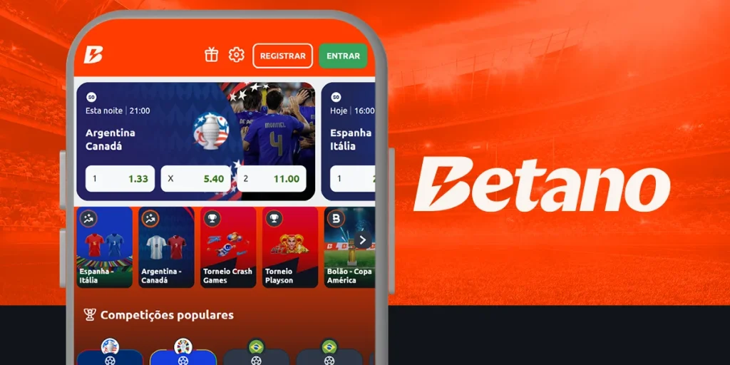Betano-app op mobiele afbeelding.