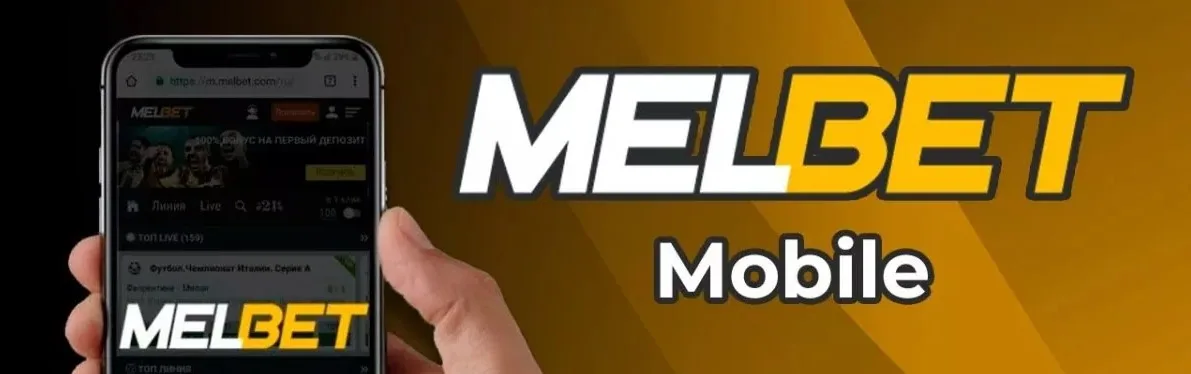 Melbet Mobile App with phone image.