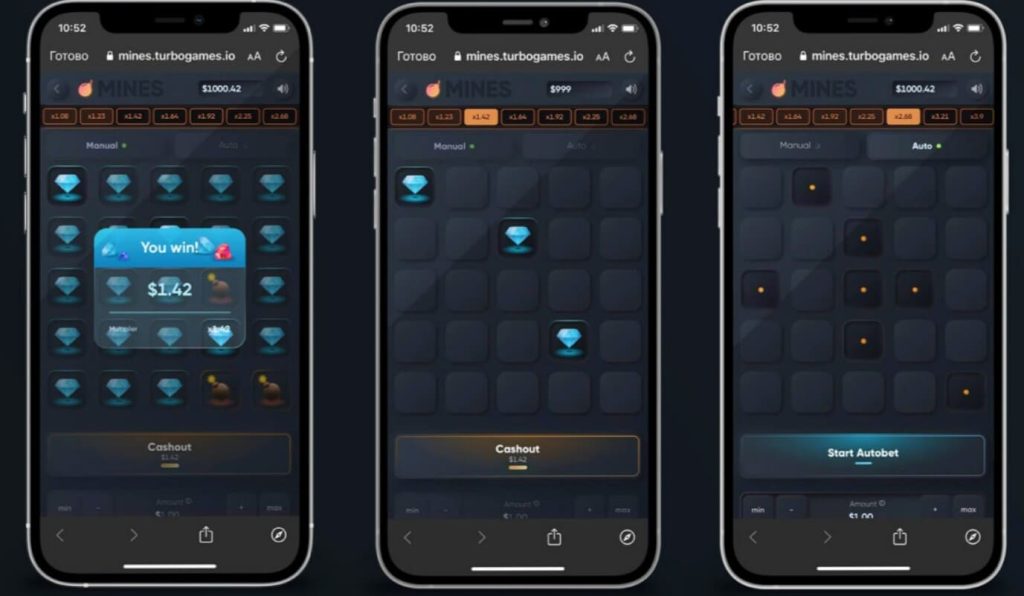 Mines app launched on three phones.