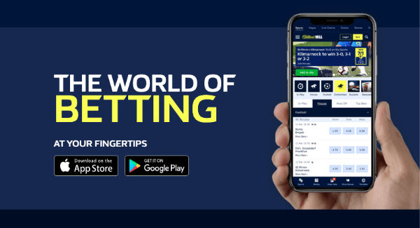 William Hill App Bild mit Mobiltelefon.