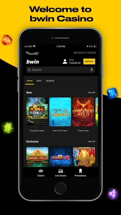 Bwin casino app launched on the phone.