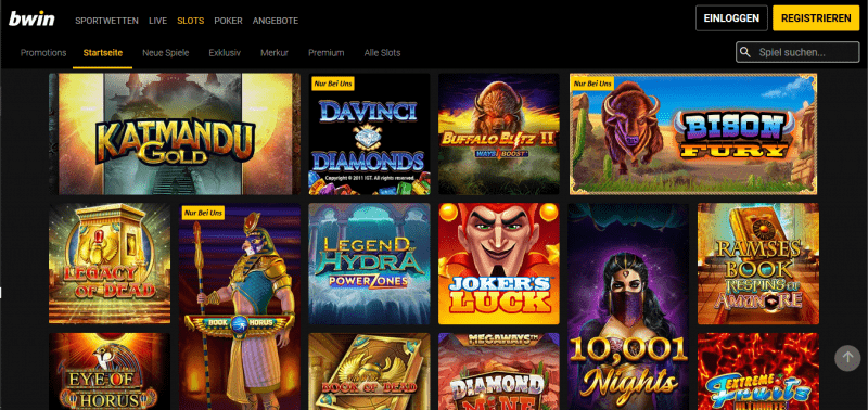 Bwin slots available for players.