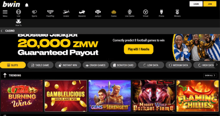 Bwin Zambia app for Zambian players.