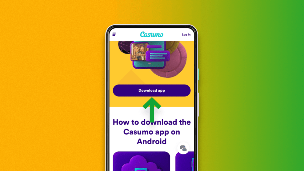 Proceso de descarga de la aplicación Casumo.