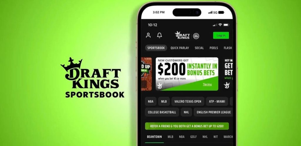 DraftKings-App auf dem Telefon gestartet.