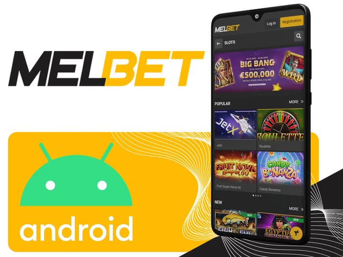 Laden Sie die MelBet-App für Android-Bild mit einem Telefon herunter.