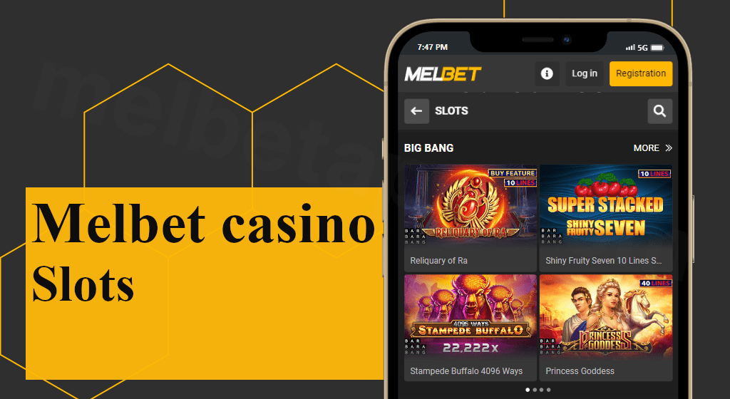 MelBet Casino mit der Liste aller verfügbaren Spielautomaten.