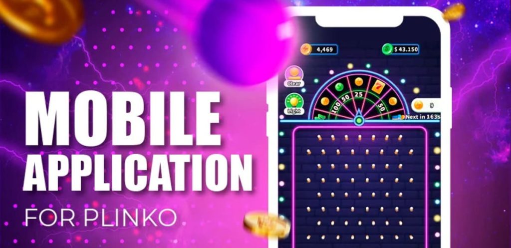 Plinko app launched on the phone.