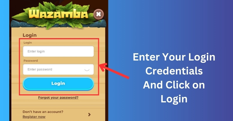 Wazamba loggt sich über die App in das Konto ein.