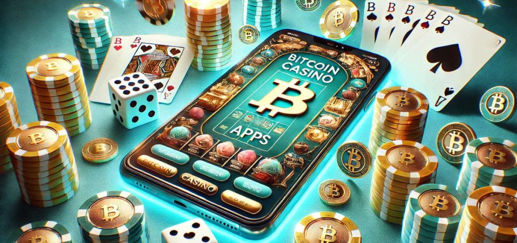 Bitcoin casino app launched on the mobile phone.