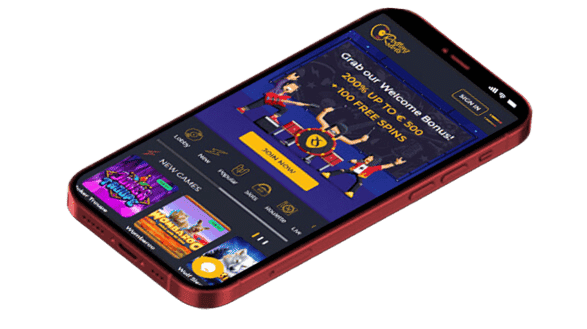 Rolling Slots App auf Mobiltelefon gestartet.