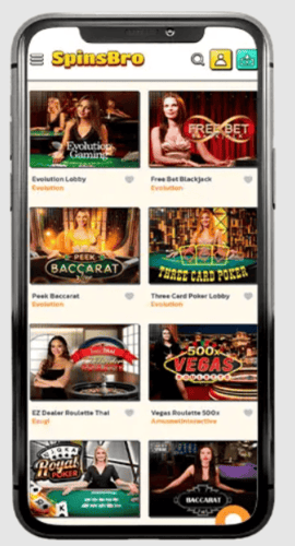 SpinsBro app Casino Spiele.