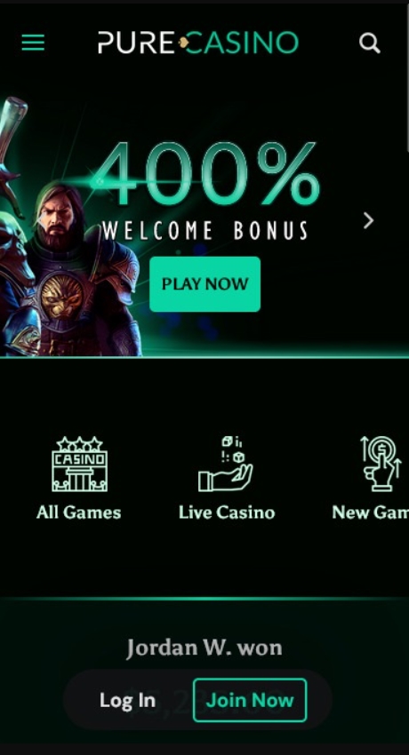 pure casino app mobile bonus